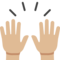 Raising Hands - Medium Light emoji on Google